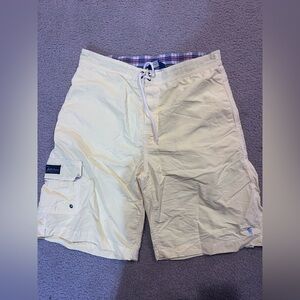 Men’s medium vintage Polo Ralph Lauren pastel yellow Cargo Swim Trunks Shorts